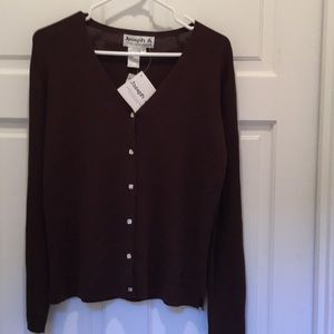 NWT viscose/nylon brown sweater